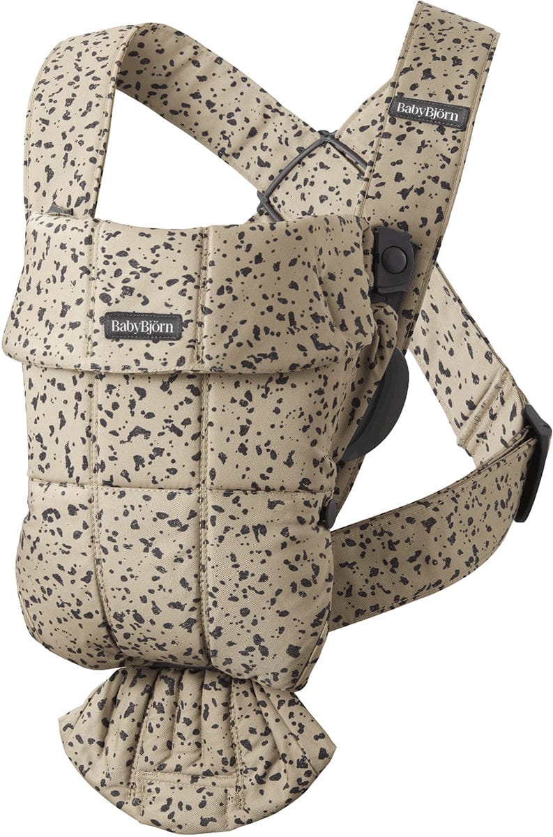 BabyBjorn Baby Carrier Mini, Woven - Dark Gray / Beige Print - 021038US
