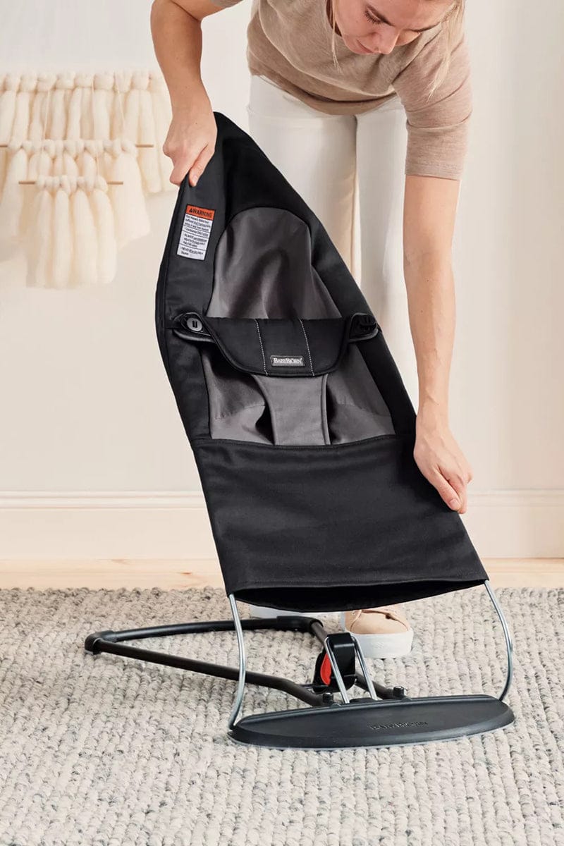 BabyBjörn Bouncer Balance Soft, Black Frame Woven Black/Dark Grey - 005122US