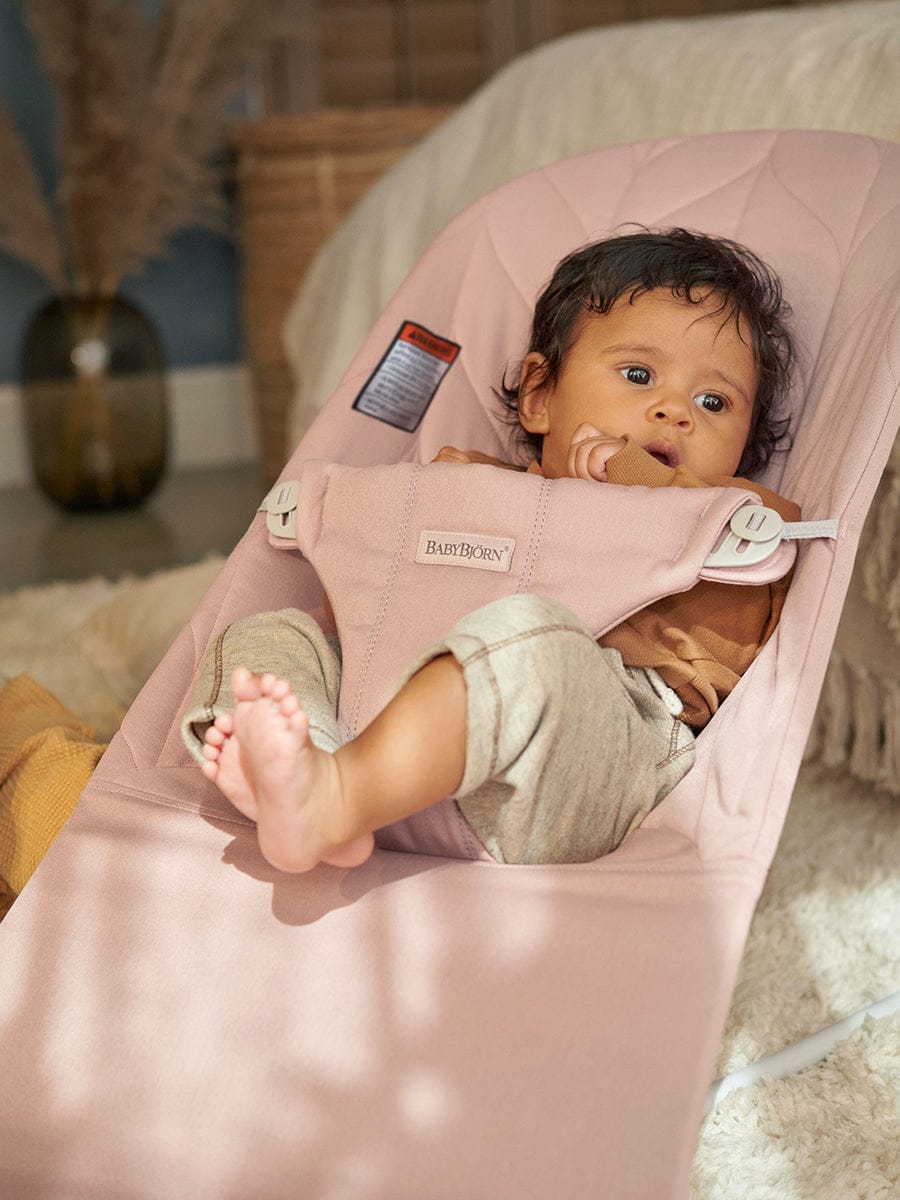 BabyBjörn Bouncer Bliss, Light Gray Frame Petal Pink - 006222US