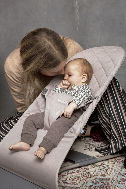 BabyBjorn Bouncer + Toy Bundle - Bliss (Cotton) Sand Gray - 006017US-080500US