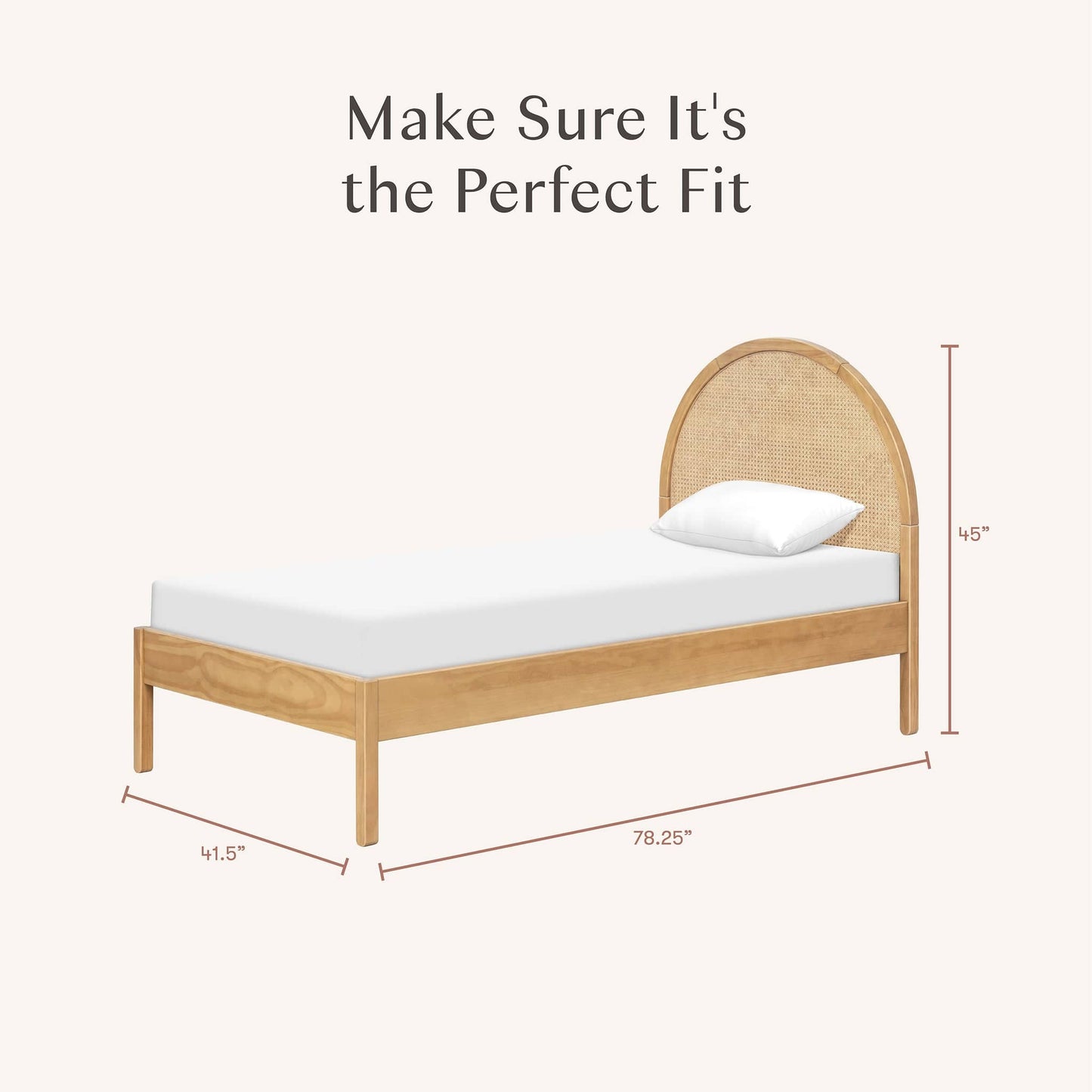 Babyletto Bondi Cane Twin Bed - Honey with Natural Cane - M25969HYNC