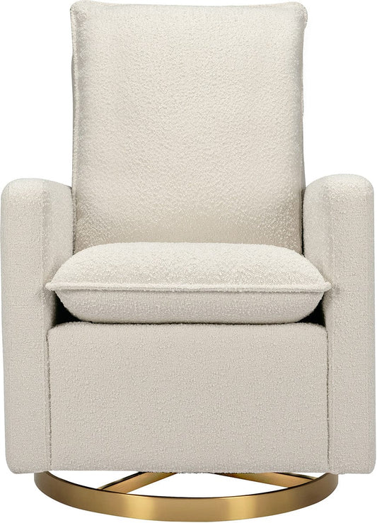 Babyletto Cali Pillowback Swivel Glider - Ivory Boucle w/ Gold Base - M20987WBG
