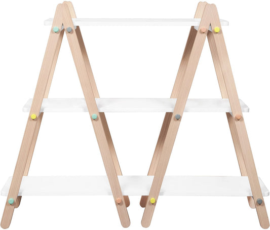 BabyLetto Dottie Bookcase In White and Washed Natural Finish - M10511WNX