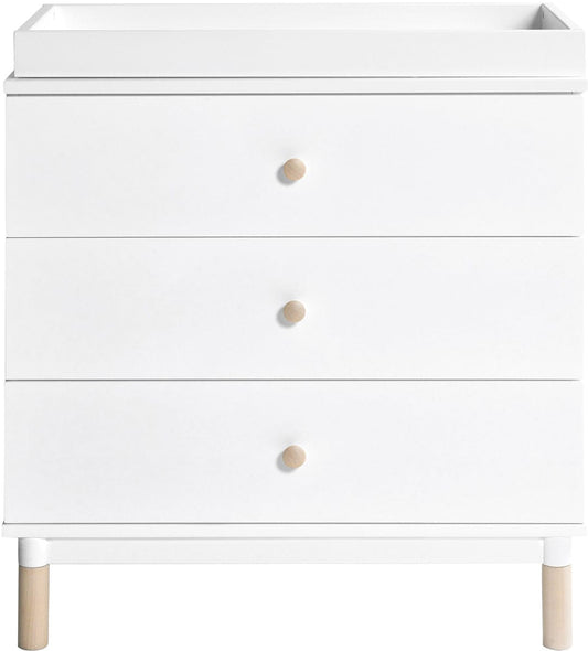 Babyletto Gelato 3-Drawer Changer Dresser, Washed Natural Kb w/Removable Changing Tray In White - M12923WNX