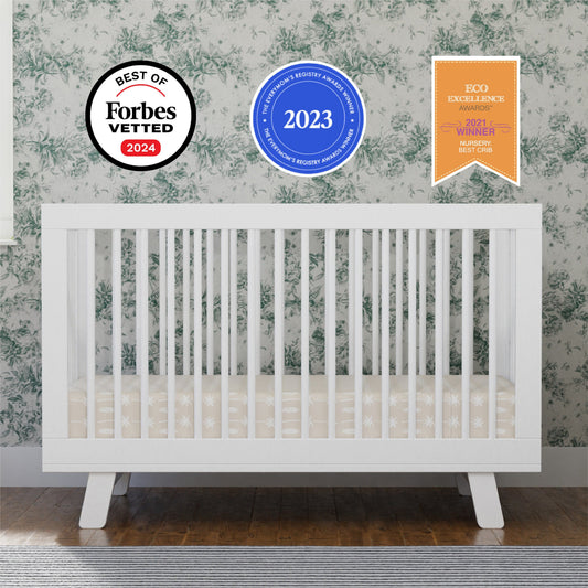 Babyletto Hudson 3-in-1 Convertible Crib with Toddler Bed Conversion Kit - White - M4201W