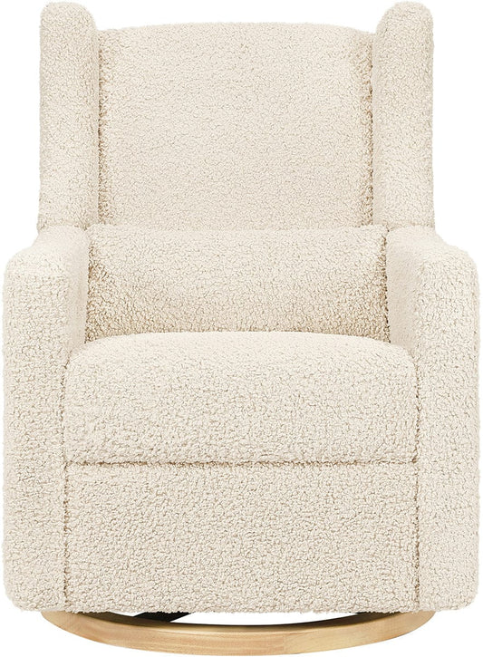 Babyletto Kiwi Electronic Glider Recliner w/ USB - Almond Teddy Loop w/Light Wood Base - M11288ATLB