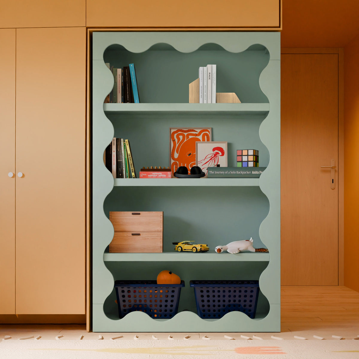 Babyletto Lido Wave Bookcase - Light Sage