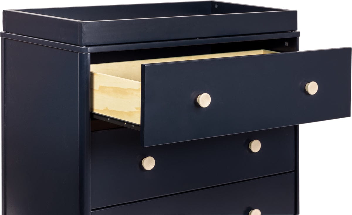 BabyLetto Lolly 3-Drawer Changer Dresser with Changing Tray - Navy/Washed Natural