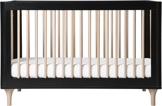 Babyletto Lolly 3-In-1 Convertible Crib with Toddler Bed Conversion Kit - Black/WashedNatural - M9001BNX