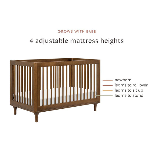 Babyletto Lolly 3-In-1 Convertible Crib with Toddler Bed Conversion Kit - Natural Walnut - M9001NL