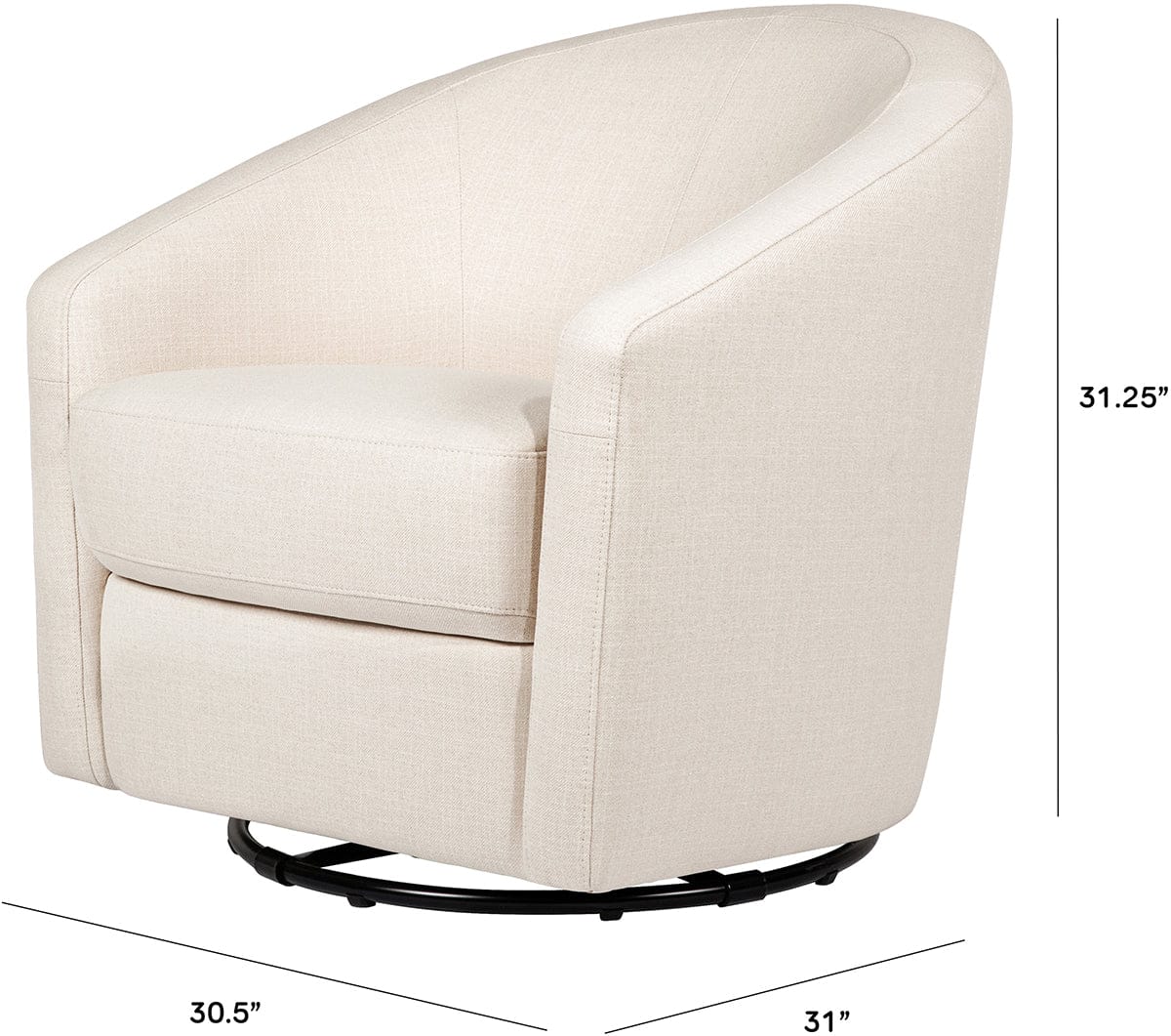Babyletto Madison Swivel Glider - Performance Natural Eco-Twill - M5887PNET