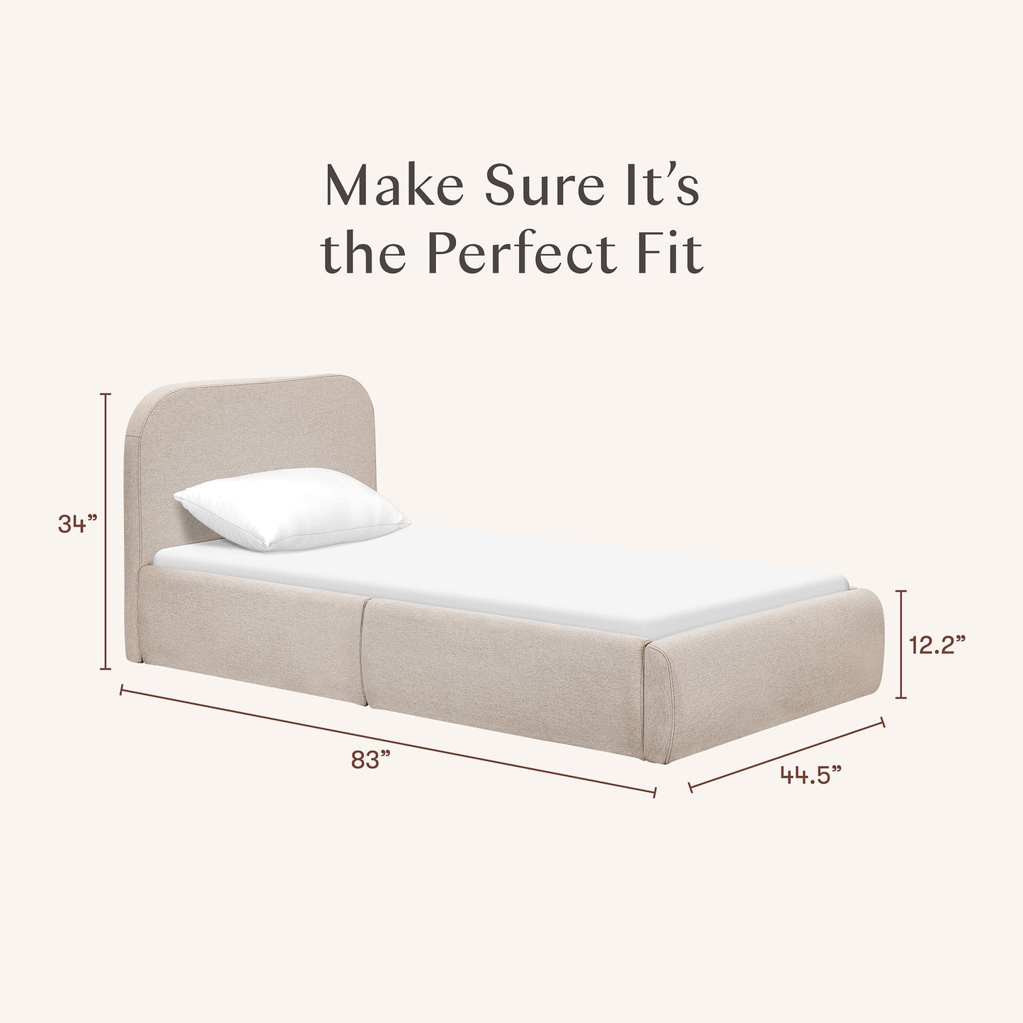 Babyletto Nara Twin Bed - Performance Beach Eco-Weave - M31269PBEW