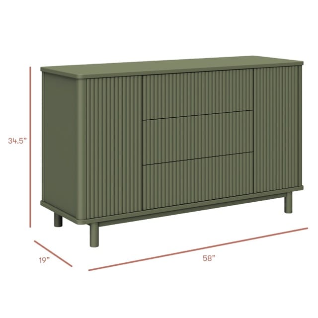 Babyletto Pogo Tambour Assembled Dresser - Olive - M29816OL