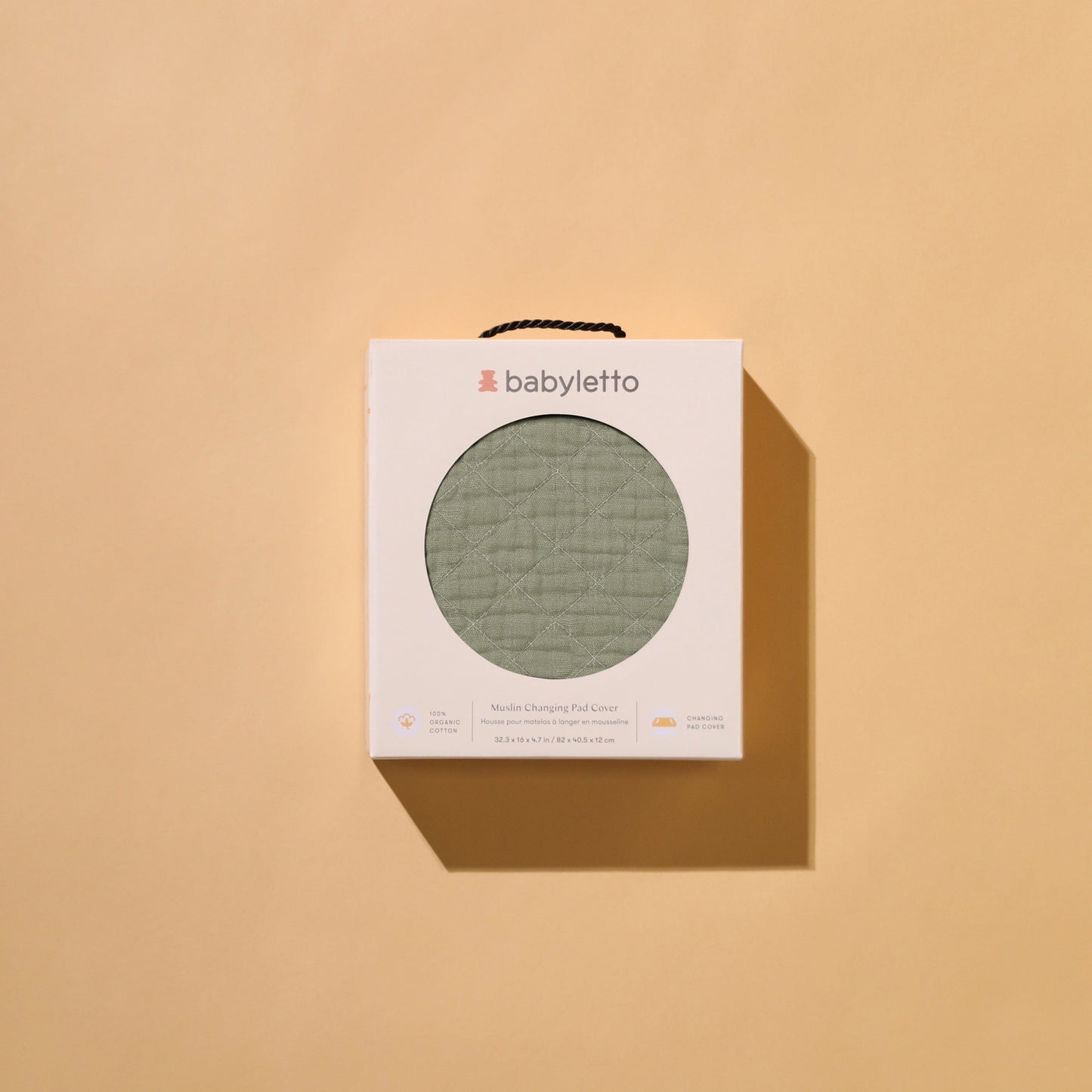 Babyletto Quilted Changing Pad Cover in GOTS Certified Organic Muslin Cotton - Matcha - T29737MCA