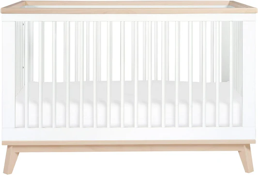 Babyletto Scoot 3-in-1 Convertible Crib w/Toddler Bed Conversion Kit - White / Washed Natural