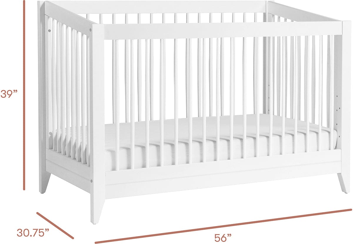 Babyletto Sprout 4-in-1 Convertible Crib w/Toddler Bed Conversion Kit - White - M10301W