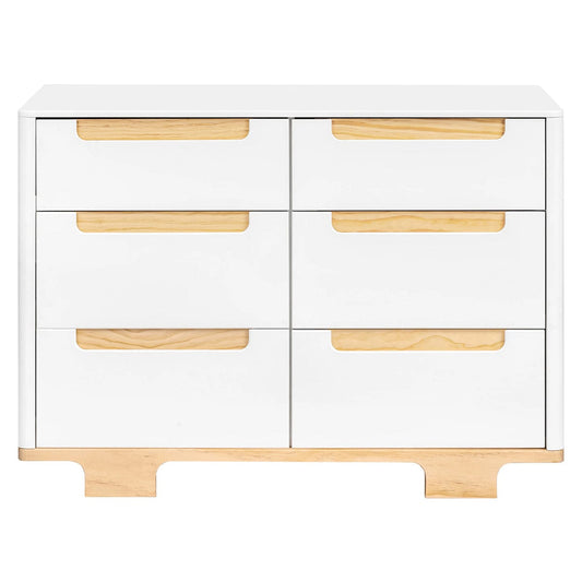 Babyletto Yuzu 6-Drawer Dresser, KD - White / Natural - M23426WN