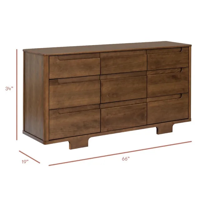 Babyletto Yuzu 9-Drawer Assembled Dresser - Natural Walnut - M23428NL
