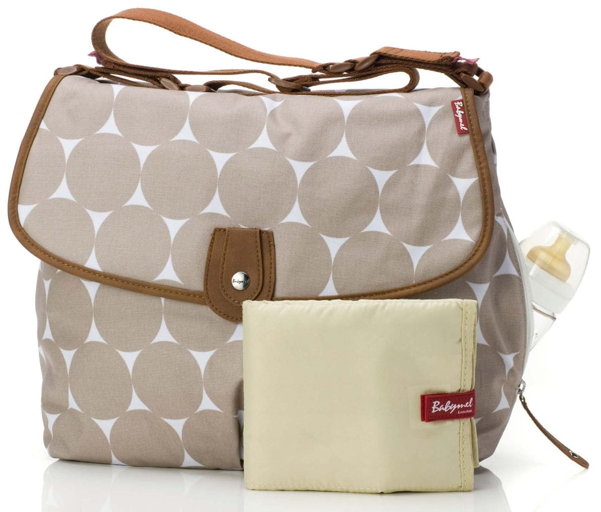 Babymel Satchel Diaper Bag - Beige Dot - BM910