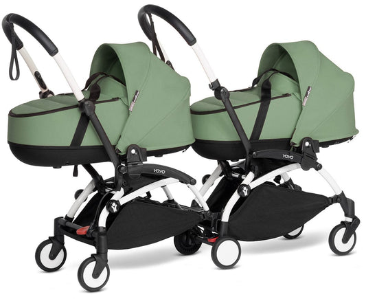 Babyzen YOYO Connect Double Stroller Bassinet / Bassinet Bundle - White / Peppermint - BASBAS-604901-605105