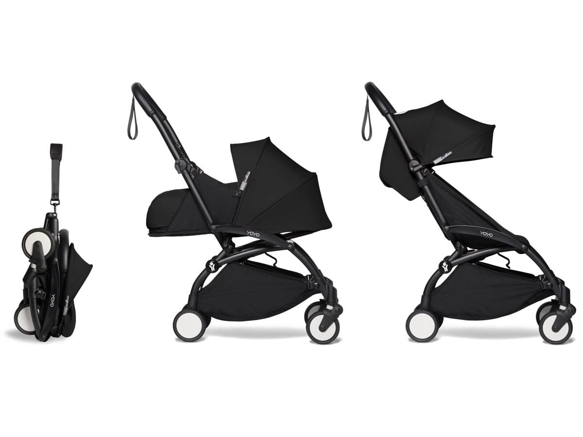Babyzen YOYO2 Ultra Compact Complete 0+ (2018 Grey Fleece Lined)/6+ Stroller - Black / Black
