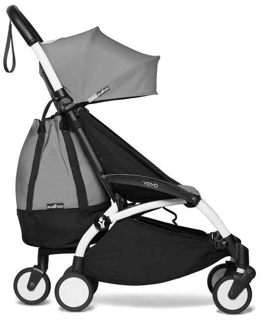 Babyzen YOYO2 Ultra Compact Complete 6+ Stroller & Rolling Bag Bundle - White/Grey - 604501-6-RB-GRY