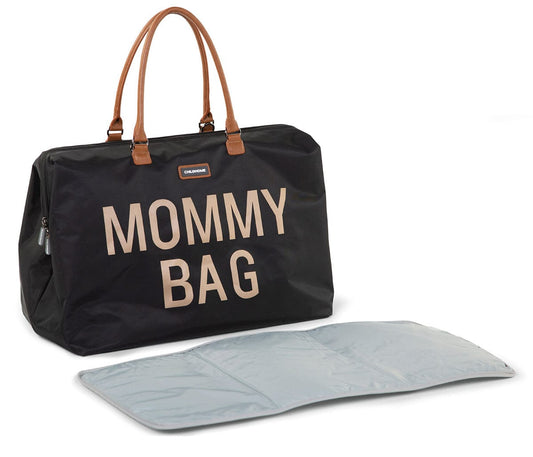 BEABA Childhome Canvas Mommy Bag - Black & Gold - CWMBBBLGO