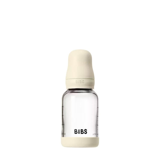 BIBS Baby Glass Bottle Set 4oz Latex, Slow Flow - Ivory - 5019216