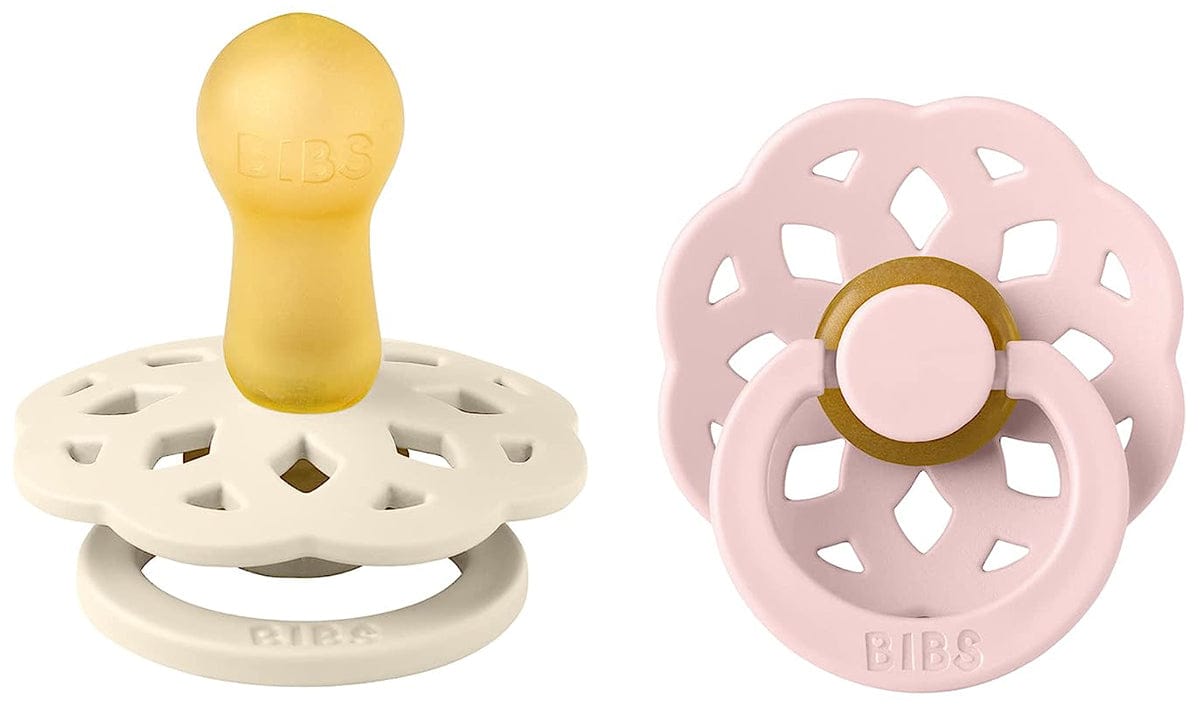 BIBS Boheme Pacifier, 2 Pack - Ivory/Blossom - Size 2 (6+ m) - 240107