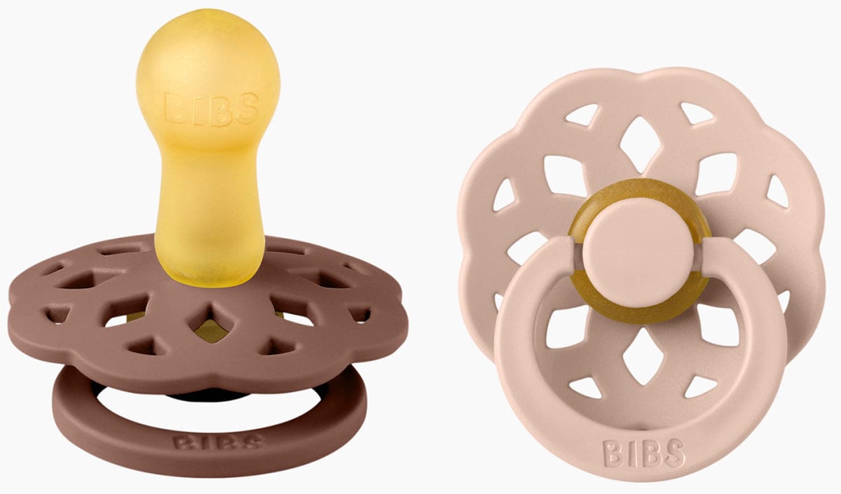 BIBS Boheme Pacifier, 2 Pack - Woodchuck/Blush - Size 1 (0-6 m) - 230102