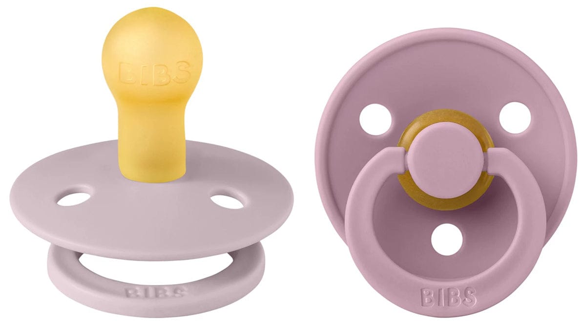 BIBS Original Colour Pacifier, 2 Pack - Dusky Lilac/Heather - Size 1 (0-6 m)