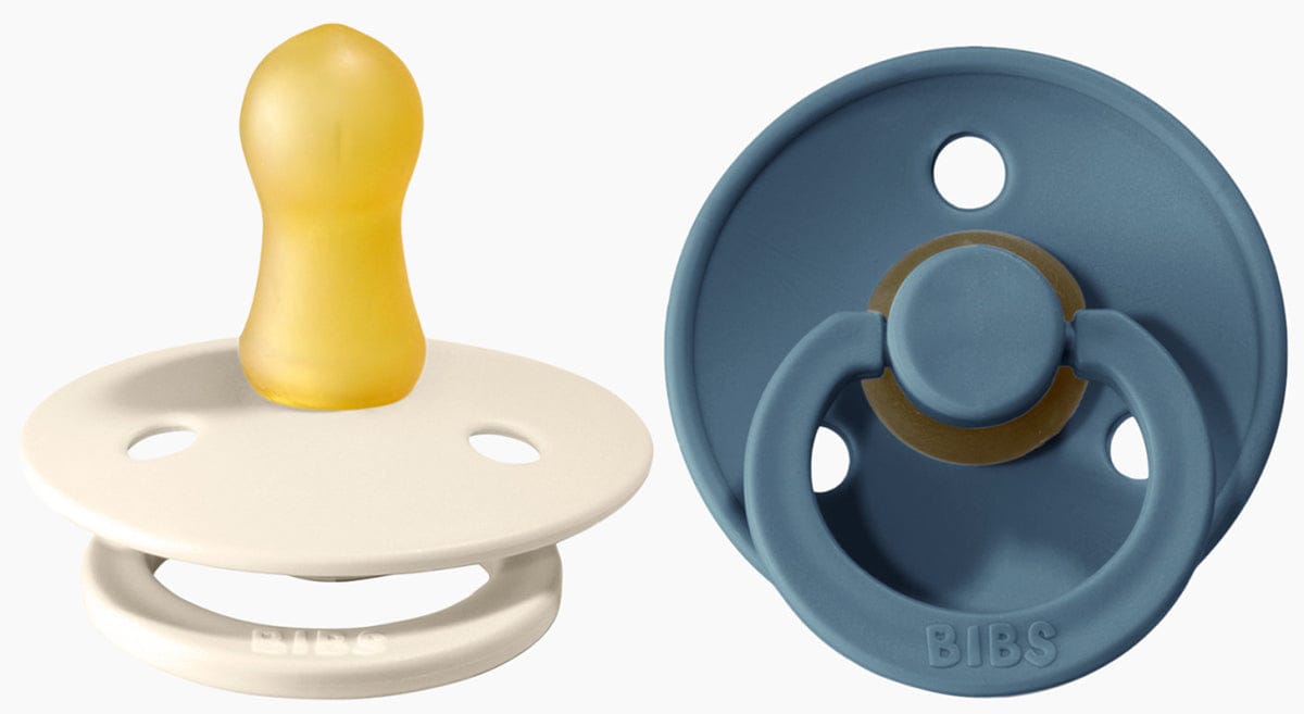 BIBS Original Colour Pacifier, 2 Pack - Ivory/Petrol - Size 2 (6+ m) - 120367