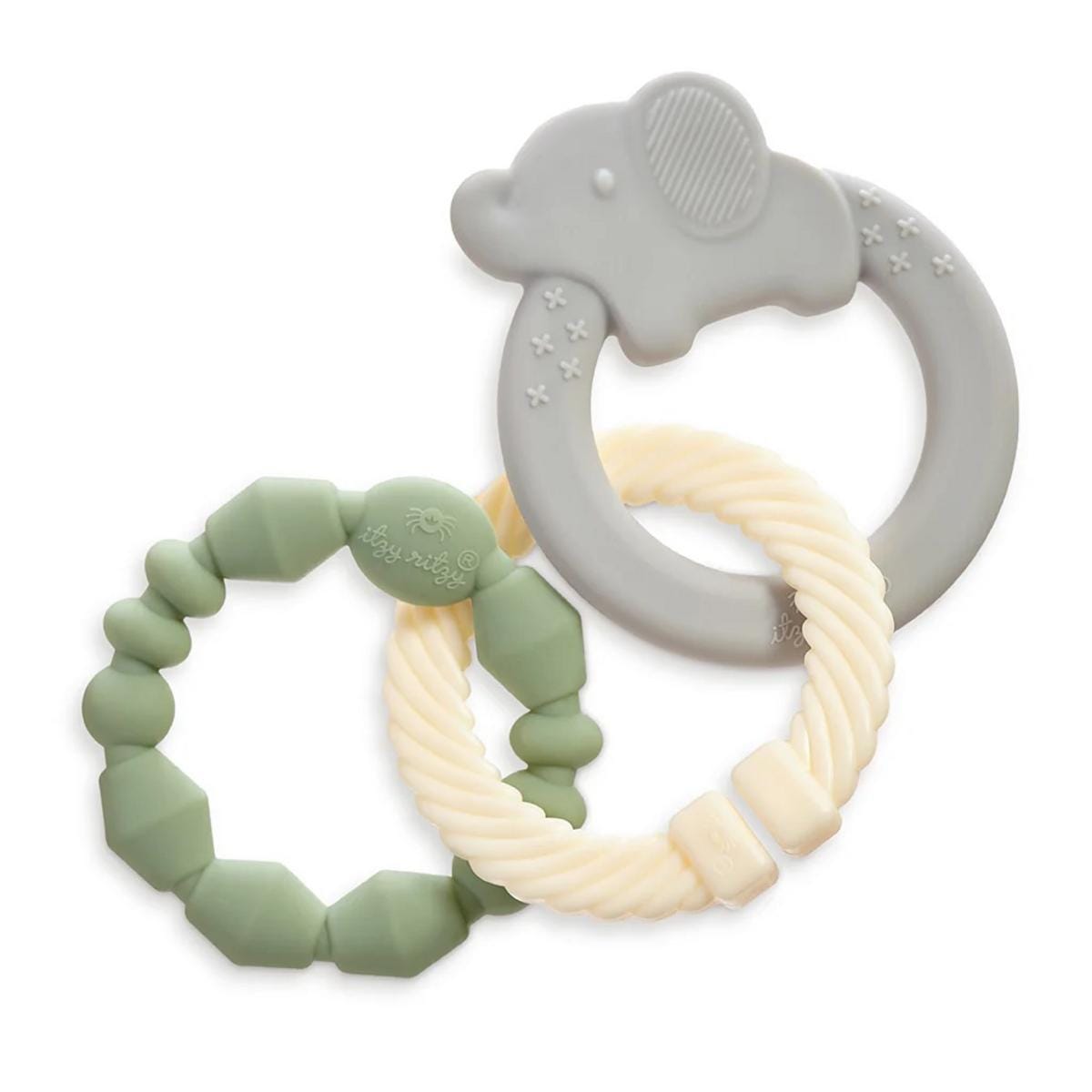 Itzy Ritzy Itzy Loops Linkable Teething Ring Set - Elephant - LP8469