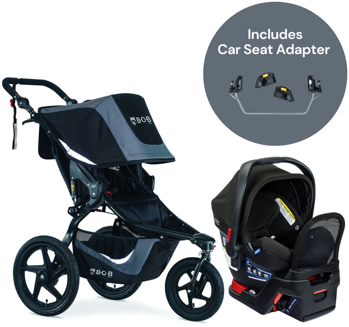 BOB Revolution Flex 3.0 + Britax B-Safe Gen2 FlexFit+ Travel System Bundle - Graphite Black / Jet - U221947-E1C767N