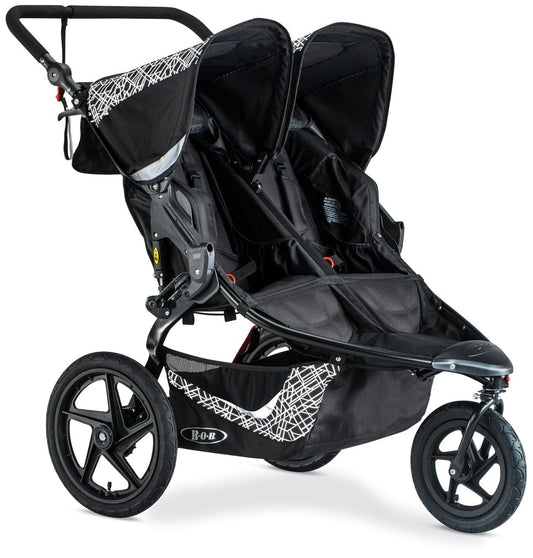 BOB 2019 Revolution Flex 3.0 Duallie Double Jogging Stroller - Lunar Black
