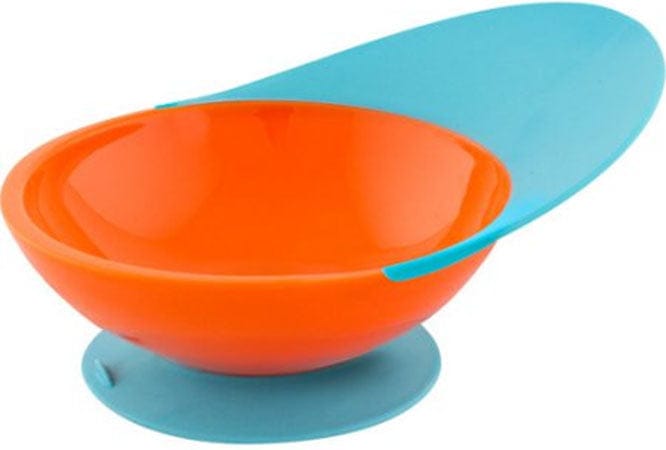 Boon Catch Bowl with Spill Catcher in Blue Raspberry & Tangerine