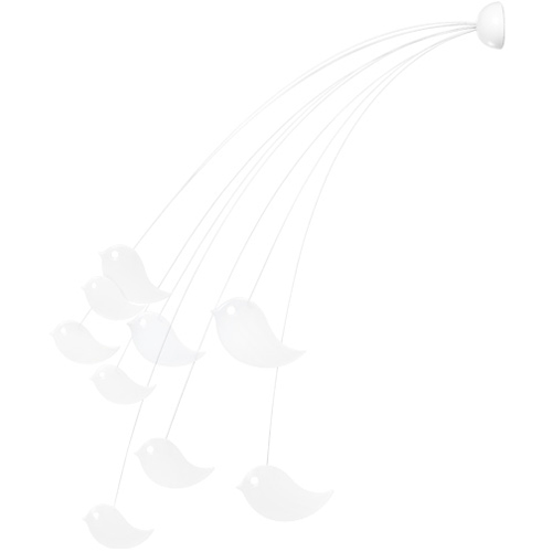 Boon Peep Wall Mounted Bird Mobile in Coconut - 1612