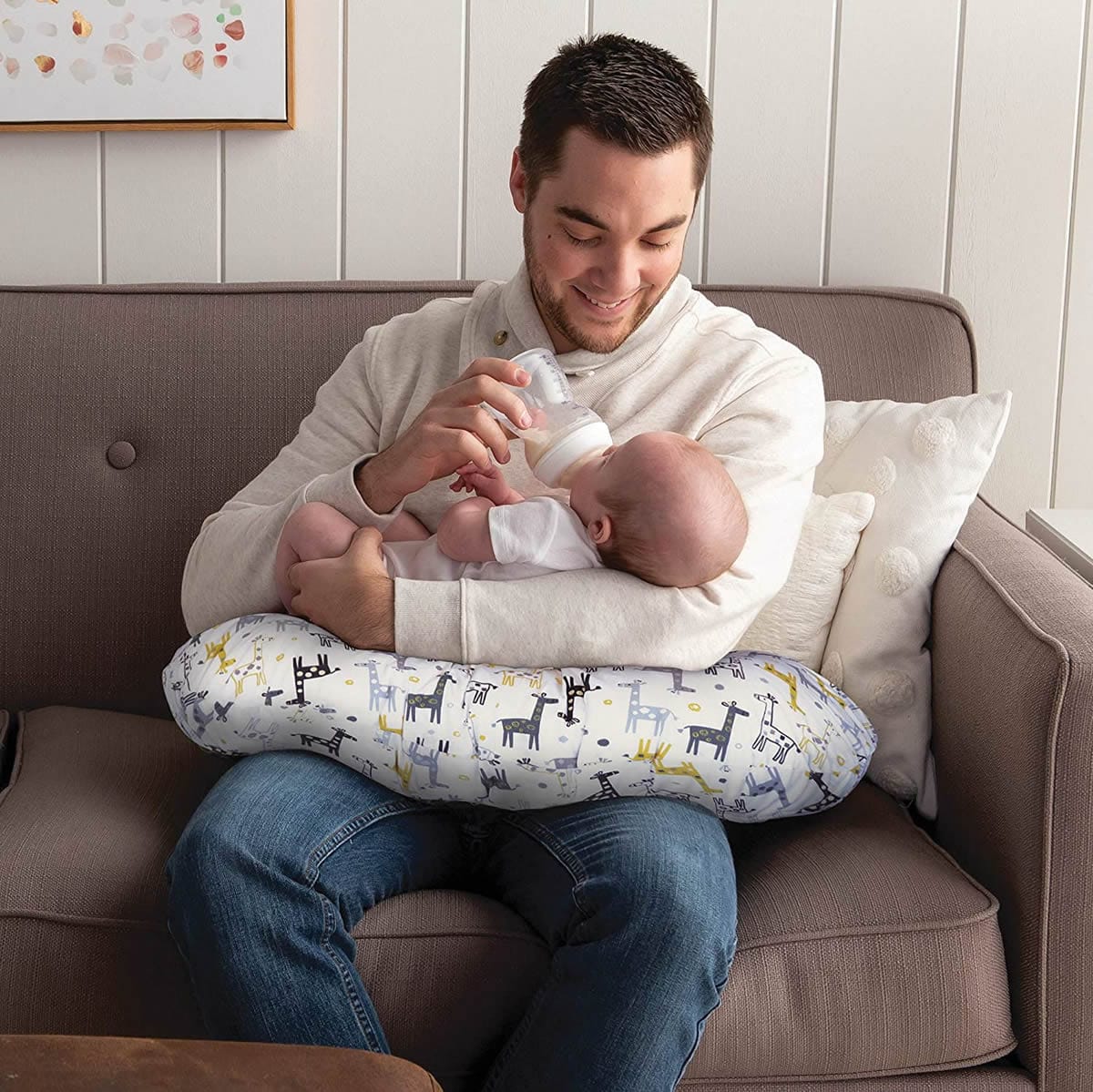 Boppy Original Slipcover - Gray/Gold Giraffe - 57014060490