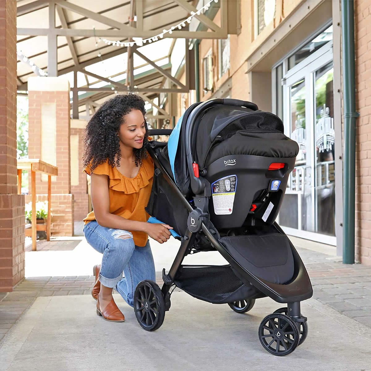 Britax B-Lively & B-Safe Ultra Travel System - Cool Flow Teal