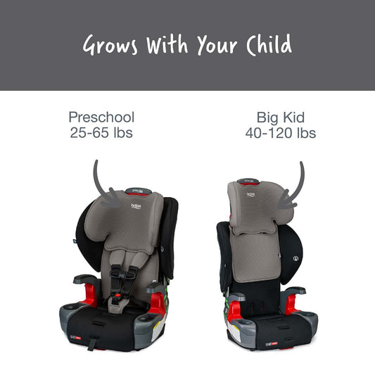 Britax Grow With You ClickTight Harness Booster Car Seat - Grey Contour - E1C192Y
