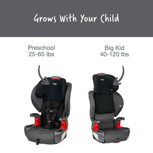 Britax Grow With You Clicktight Harness Booster Car Seat - Mod Black SafeWash