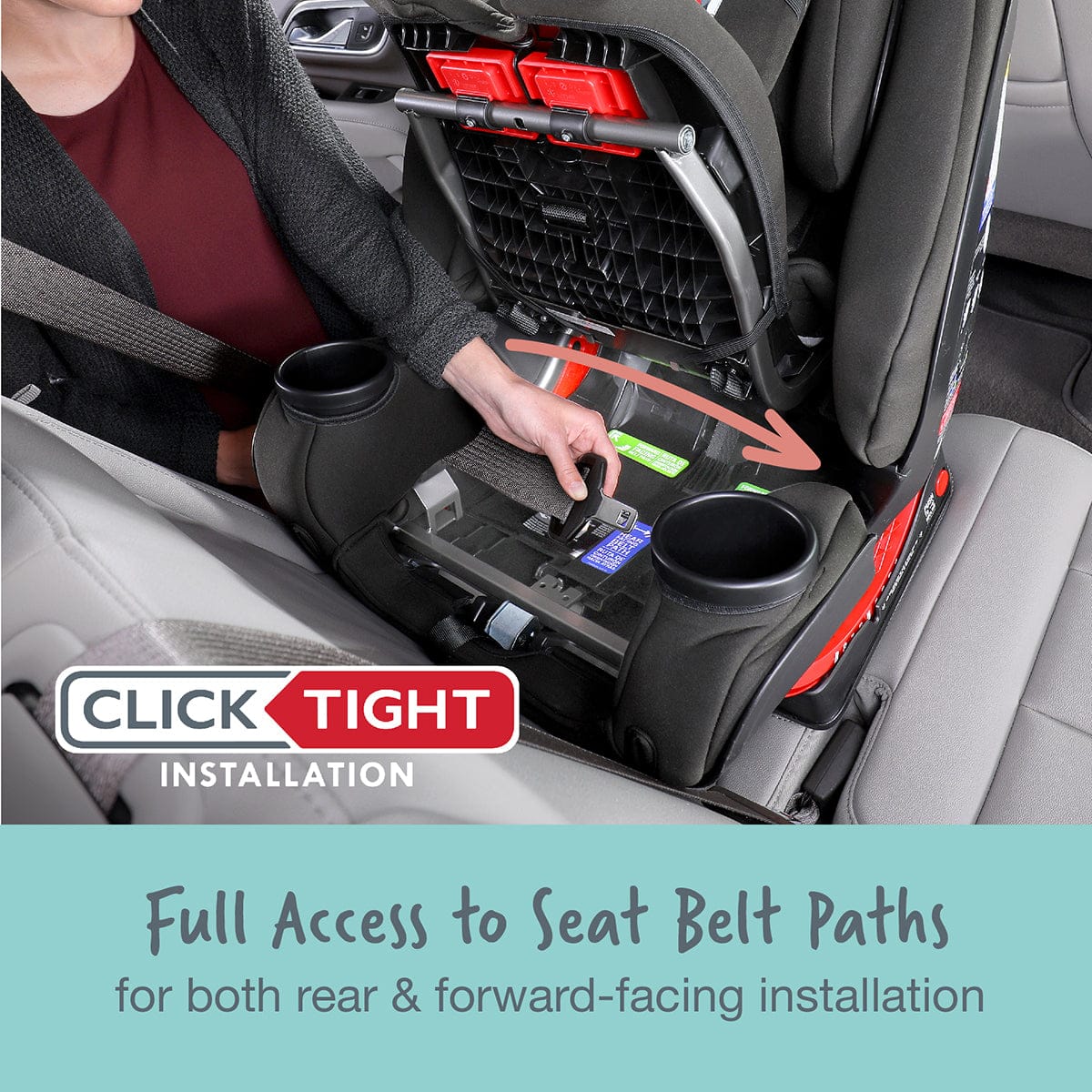 Britax One4Life ClickTight All-in-One Convertible Car Seat - Ace Black (SafeWash + StayClean)