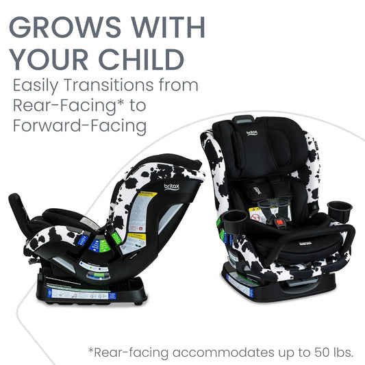 Britax Poplar S ClickTight Convertible Car Seat, Slim 17-Inch Design - Cowmooflage - E1D231Q