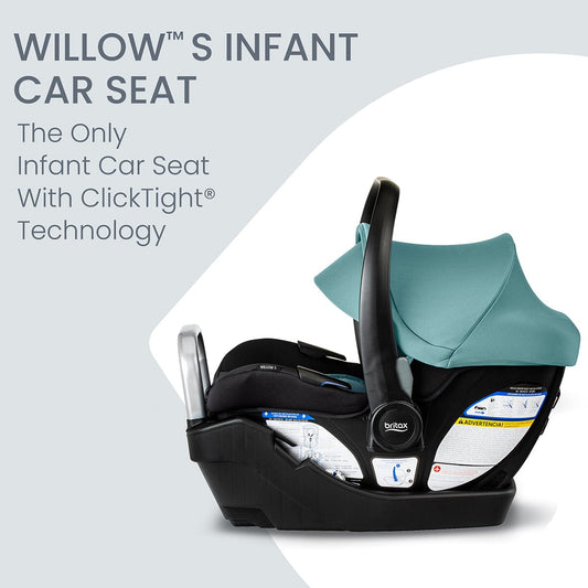 Britax Willow S Infant Car Seat with Alpine Anti-Rebound Base - Jade Onyx - E1C993X