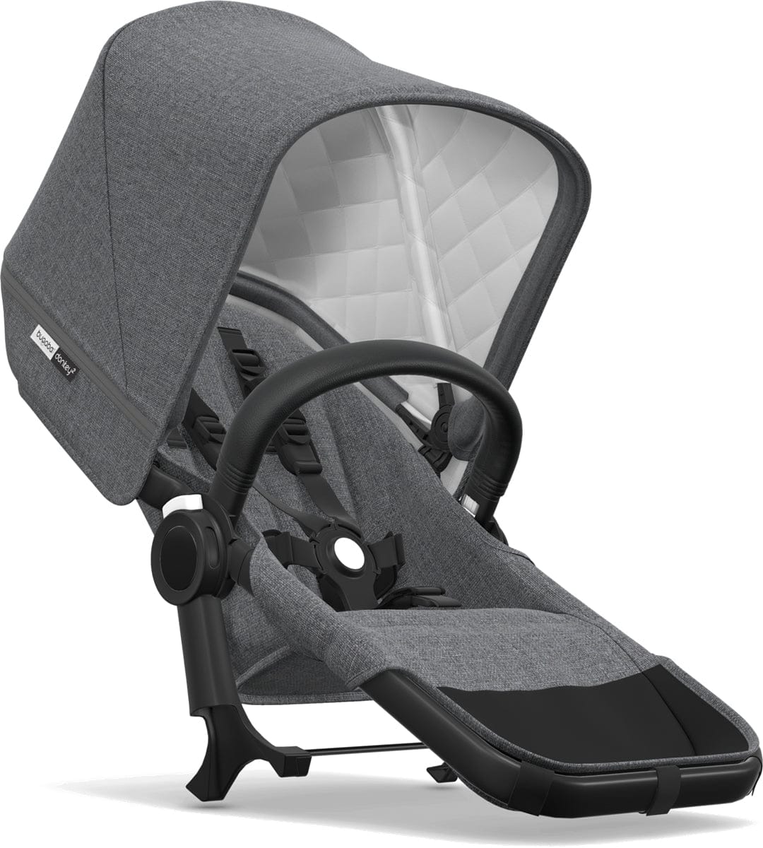 Bugaboo Donkey 2 Classic Duo Extension Set - Black/Grey Melange - 181134AE01