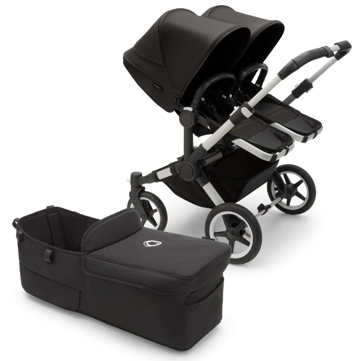 Bugaboo Donkey 5 Duo Complete Stroller Bundle - Aluminum / Midnight Black / Midnight Black - D5-DUO-100000047