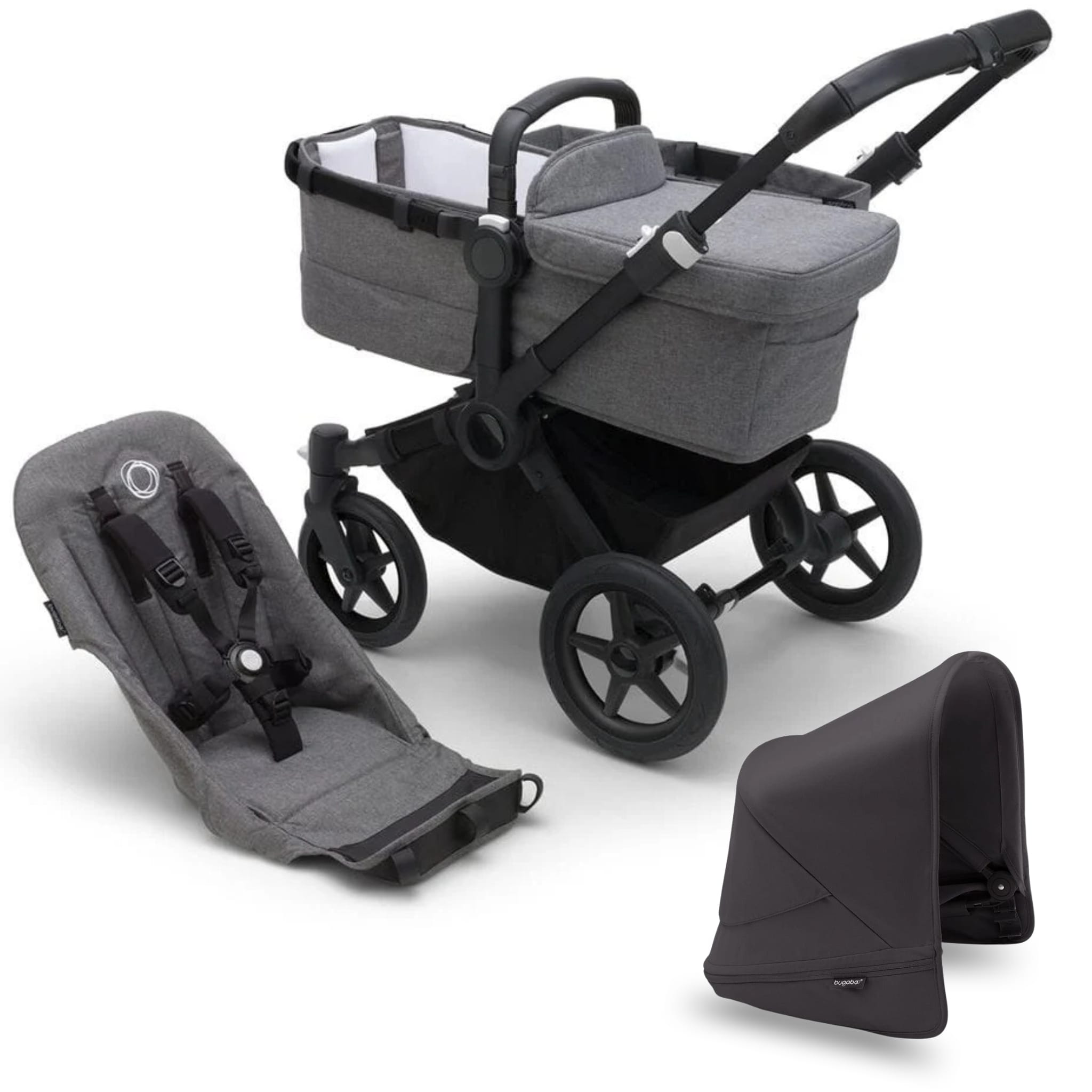 Bugaboo Donkey 5 Mono Travel System on Black/Grey Chassis + Turtle