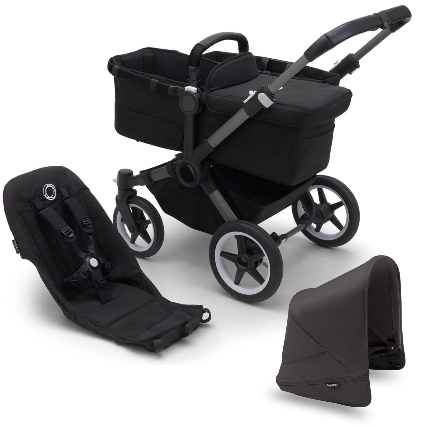Bugaboo Donkey 5 Mono Complete Single-to-Double Stroller - Graphite / Midnight Black / Midnight Black - 100002031 - 100003044