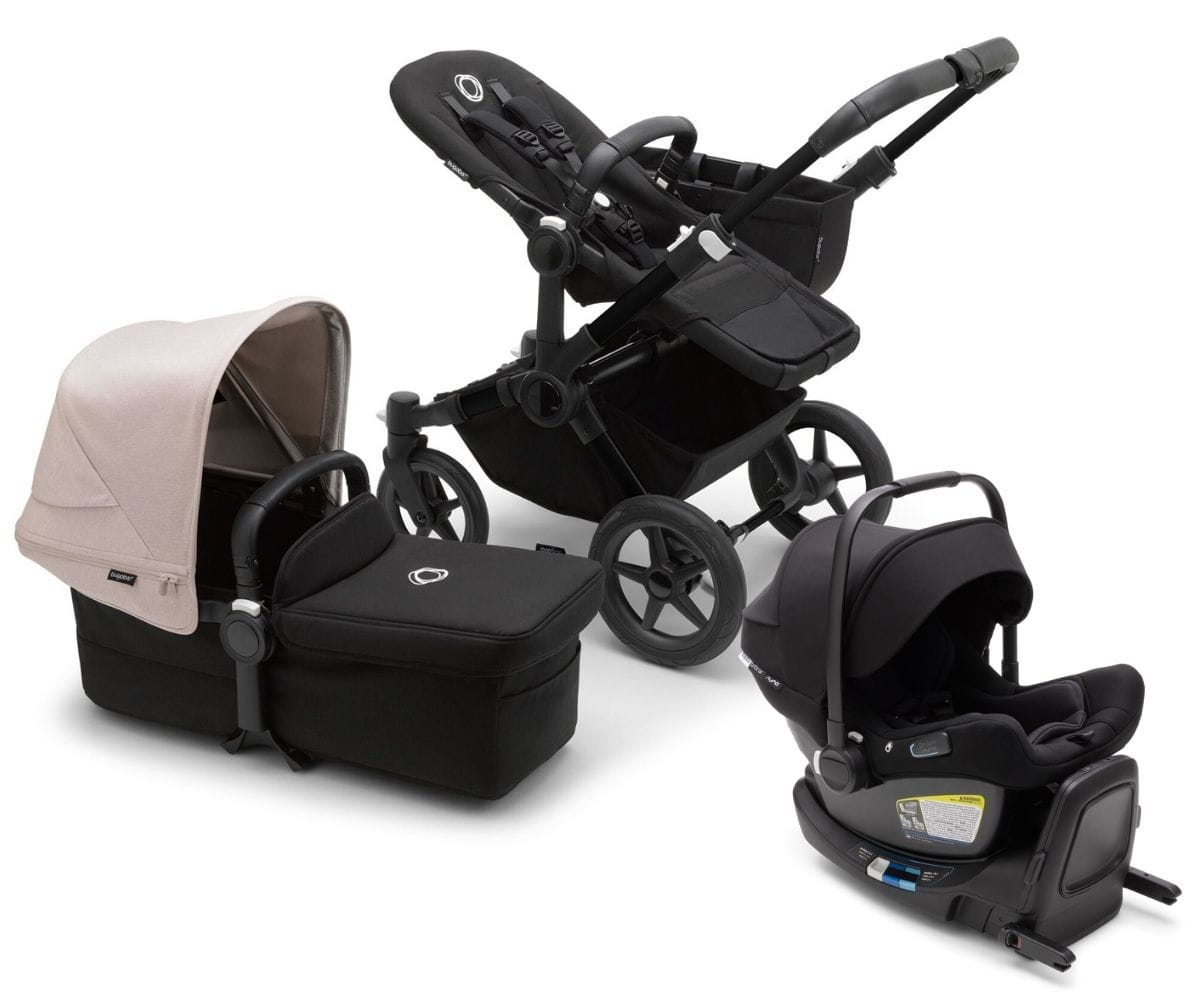 Bugaboo Donkey 5 Mono + Turtle Air Travel System Bundle - Black / Midnight Black / Misty White / Black - D5-MONO-TS-100000049-TA