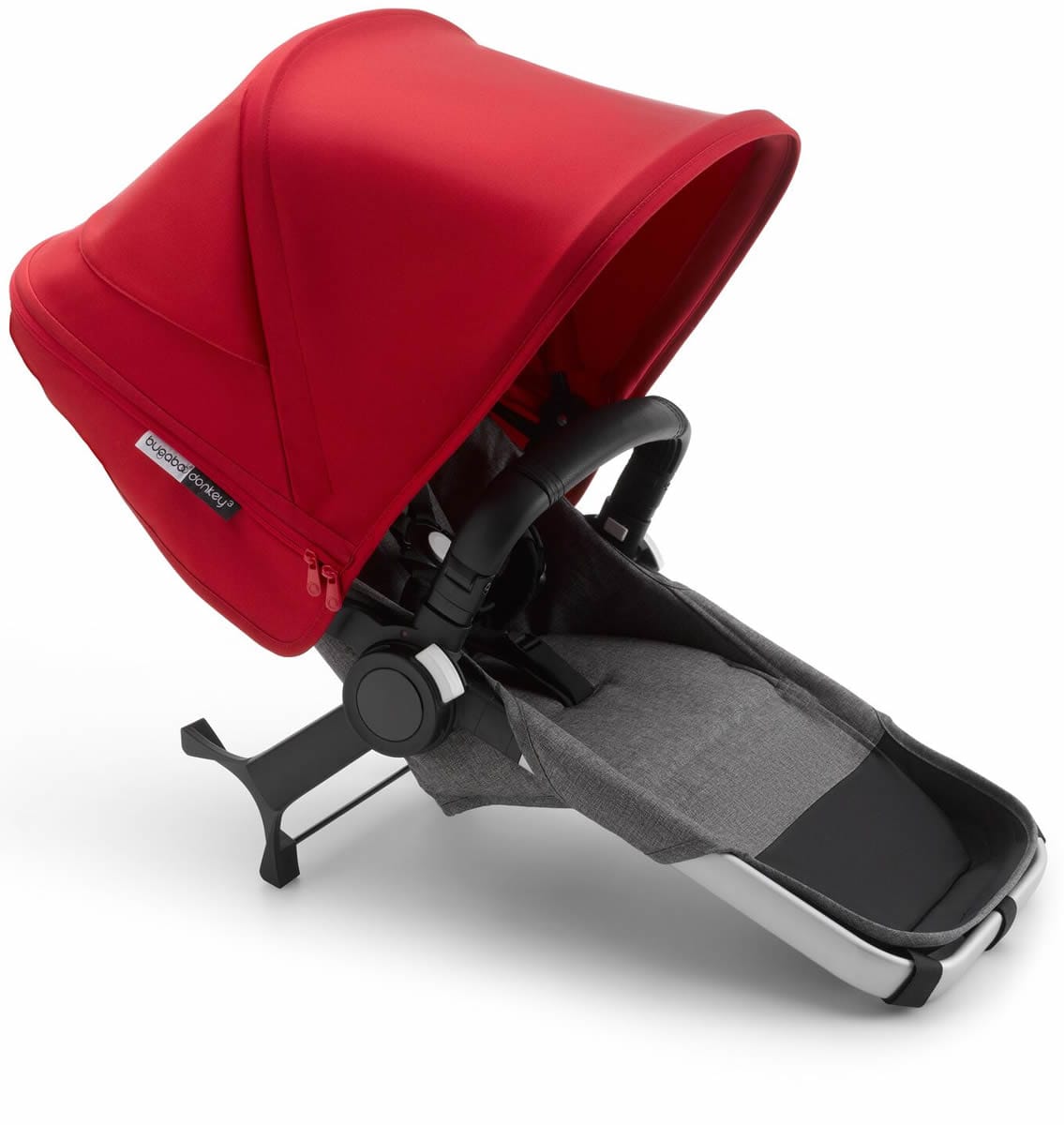 Bugaboo Donkey3 Duo Extension Set - Aluminum/Grey Melange/Red